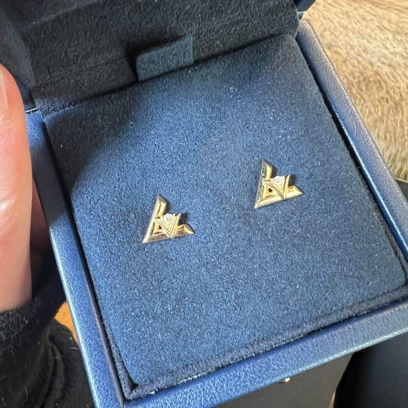 SOLD - LV Volt Stud Earrings - Picture 6 of 8